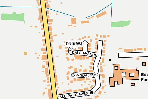 DN15 9BJ map - OS OpenMap – Local (Ordnance Survey)