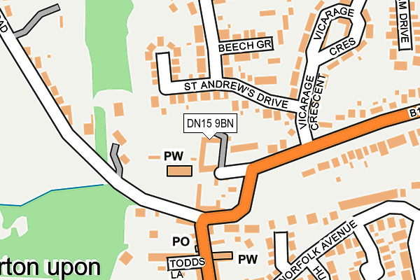 DN15 9BN map - OS OpenMap – Local (Ordnance Survey)