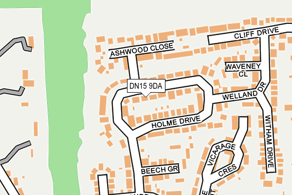 DN15 9DA map - OS OpenMap – Local (Ordnance Survey)