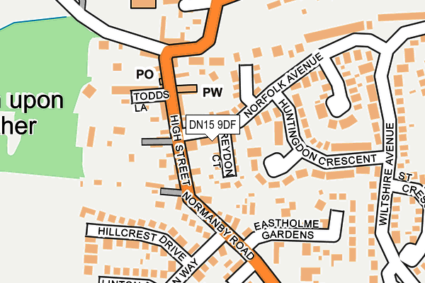 DN15 9DF map - OS OpenMap – Local (Ordnance Survey)