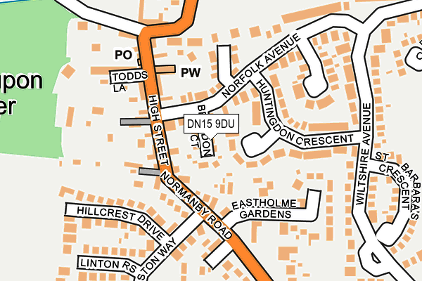 DN15 9DU map - OS OpenMap – Local (Ordnance Survey)