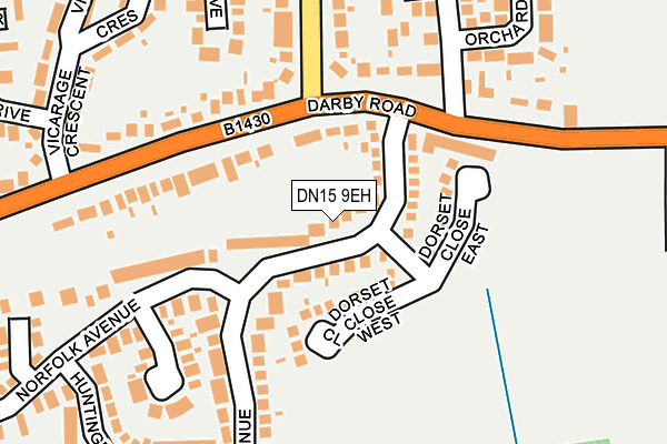 DN15 9EH map - OS OpenMap – Local (Ordnance Survey)
