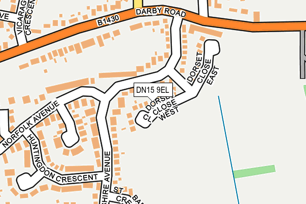 DN15 9EL map - OS OpenMap – Local (Ordnance Survey)