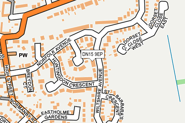 DN15 9EP map - OS OpenMap – Local (Ordnance Survey)