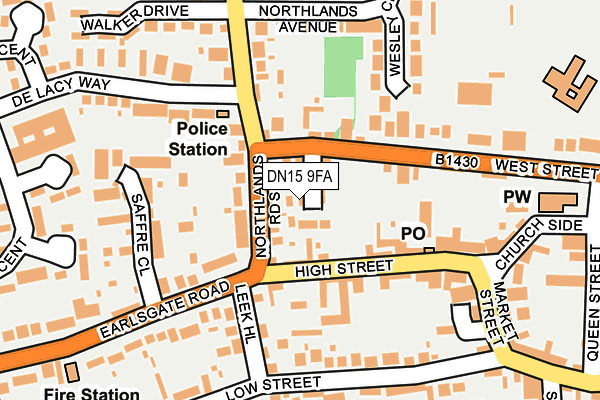 DN15 9FA map - OS OpenMap – Local (Ordnance Survey)