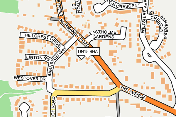 DN15 9HA map - OS OpenMap – Local (Ordnance Survey)