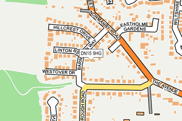 DN15 9HG map - OS OpenMap – Local (Ordnance Survey)