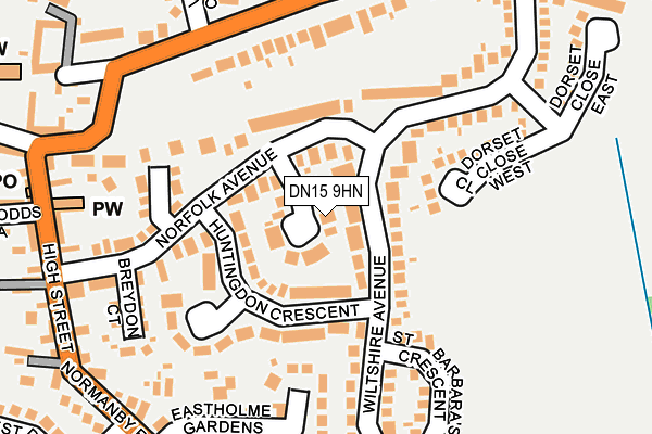 DN15 9HN map - OS OpenMap – Local (Ordnance Survey)
