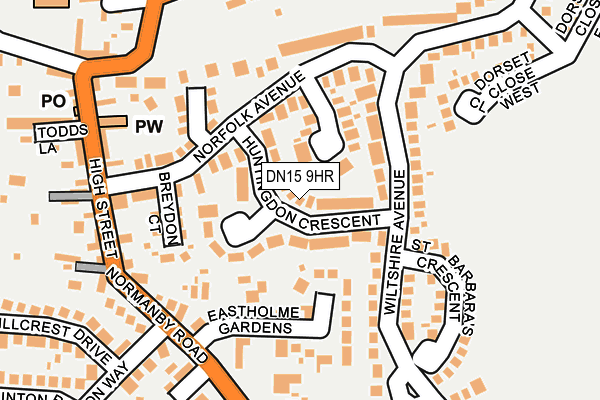DN15 9HR map - OS OpenMap – Local (Ordnance Survey)