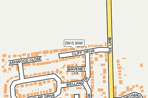 DN15 9HW map - OS OpenMap – Local (Ordnance Survey)