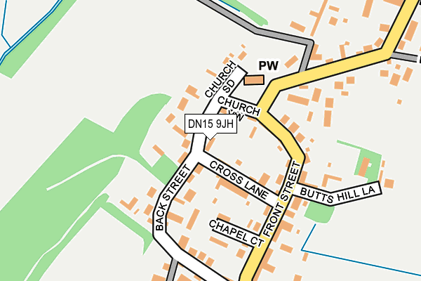 DN15 9JH map - OS OpenMap – Local (Ordnance Survey)
