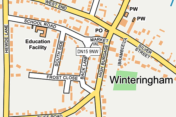 DN15 9NW map - OS OpenMap – Local (Ordnance Survey)