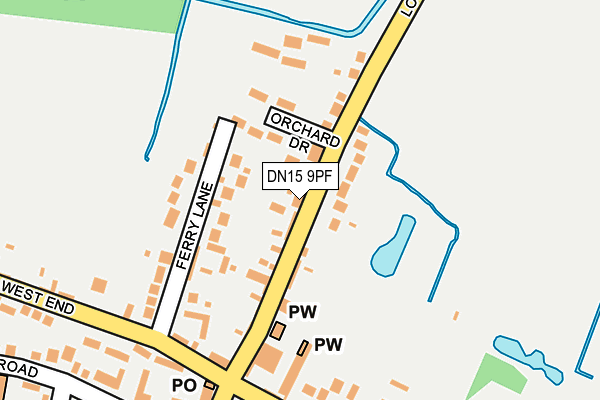 DN15 9PF map - OS OpenMap – Local (Ordnance Survey)