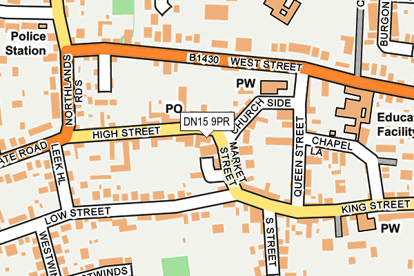 DN15 9PR map - OS OpenMap – Local (Ordnance Survey)