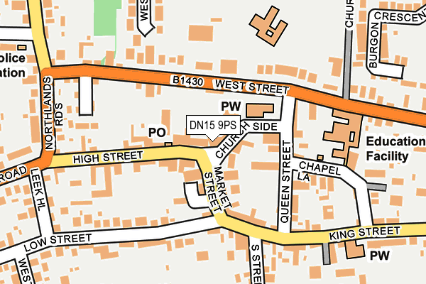 DN15 9PS map - OS OpenMap – Local (Ordnance Survey)