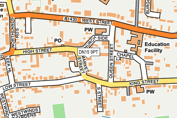 DN15 9PT map - OS OpenMap – Local (Ordnance Survey)
