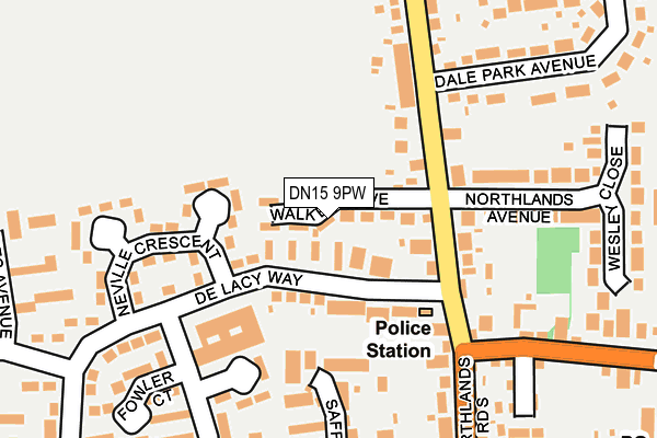 DN15 9PW map - OS OpenMap – Local (Ordnance Survey)
