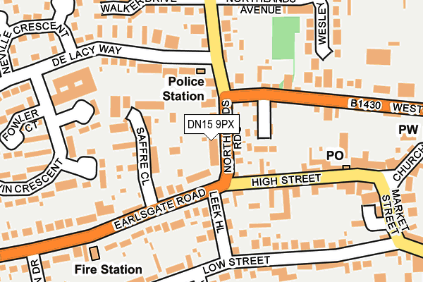 DN15 9PX map - OS OpenMap – Local (Ordnance Survey)