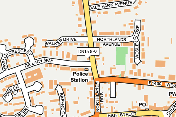 DN15 9PZ map - OS OpenMap – Local (Ordnance Survey)