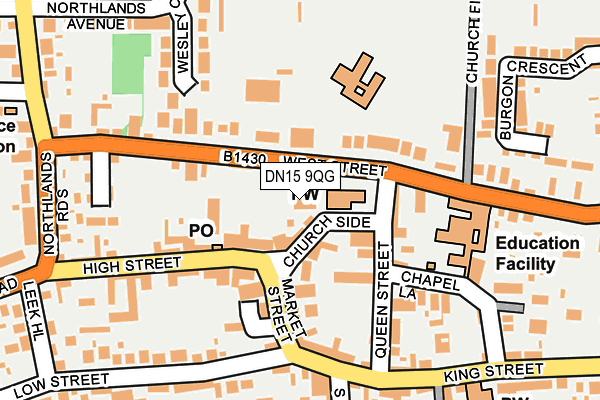 DN15 9QG map - OS OpenMap – Local (Ordnance Survey)