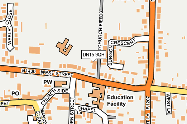 DN15 9QH map - OS OpenMap – Local (Ordnance Survey)