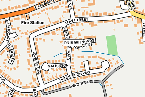 DN15 9RU map - OS OpenMap – Local (Ordnance Survey)