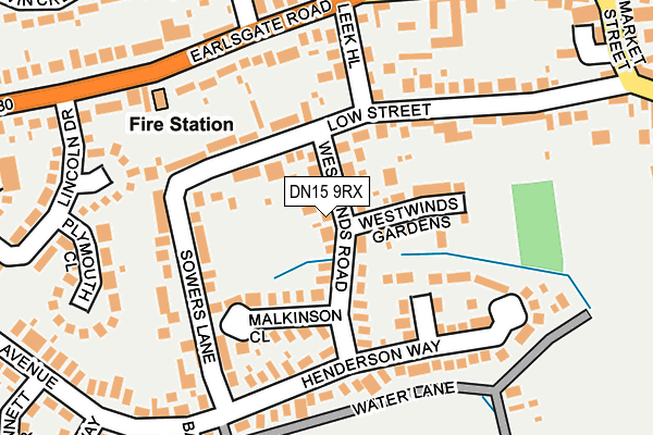 DN15 9RX map - OS OpenMap – Local (Ordnance Survey)