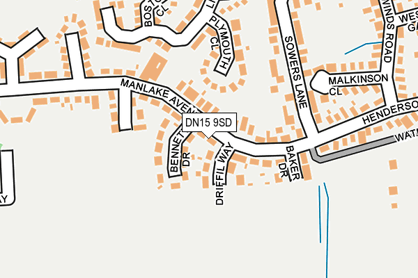 DN15 9SD map - OS OpenMap – Local (Ordnance Survey)