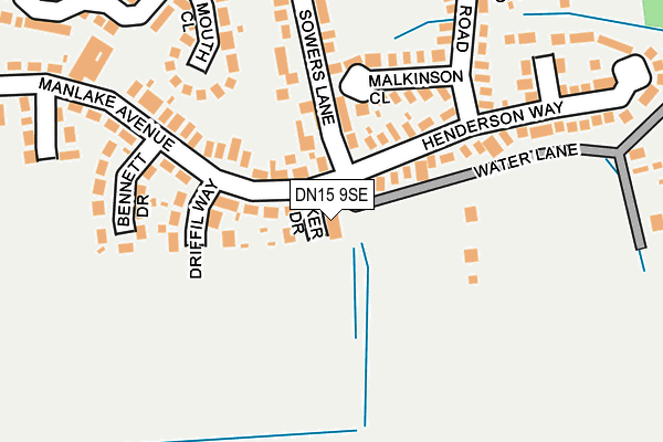 DN15 9SE map - OS OpenMap – Local (Ordnance Survey)