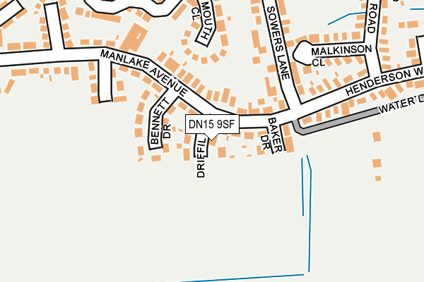 DN15 9SF map - OS OpenMap – Local (Ordnance Survey)