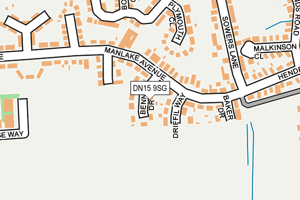 DN15 9SG map - OS OpenMap – Local (Ordnance Survey)