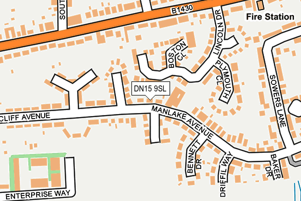 DN15 9SL map - OS OpenMap – Local (Ordnance Survey)