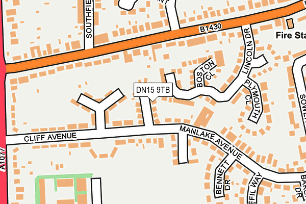 DN15 9TB map - OS OpenMap – Local (Ordnance Survey)