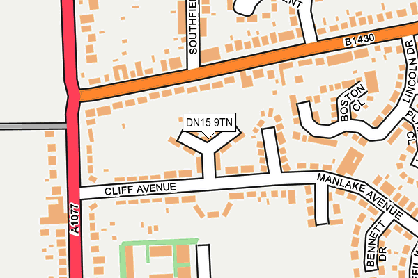 DN15 9TN map - OS OpenMap – Local (Ordnance Survey)