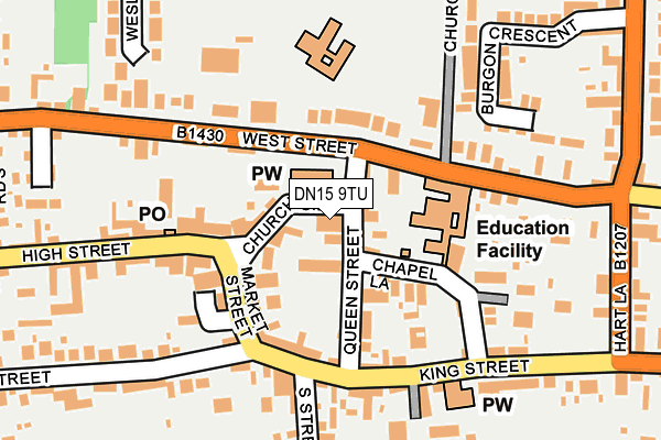 DN15 9TU map - OS OpenMap – Local (Ordnance Survey)
