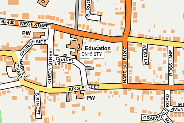 DN15 9TY map - OS OpenMap – Local (Ordnance Survey)