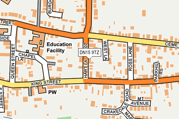 DN15 9TZ map - OS OpenMap – Local (Ordnance Survey)