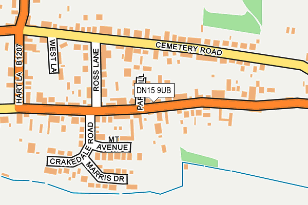 DN15 9UB map - OS OpenMap – Local (Ordnance Survey)