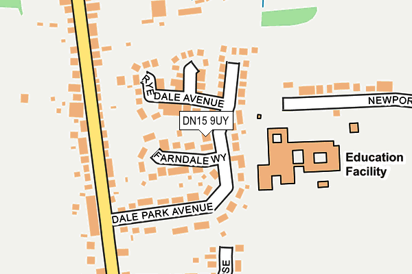 DN15 9UY map - OS OpenMap – Local (Ordnance Survey)