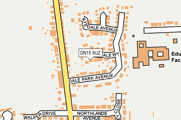 DN15 9UZ map - OS OpenMap – Local (Ordnance Survey)