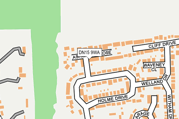 DN15 9WA map - OS OpenMap – Local (Ordnance Survey)
