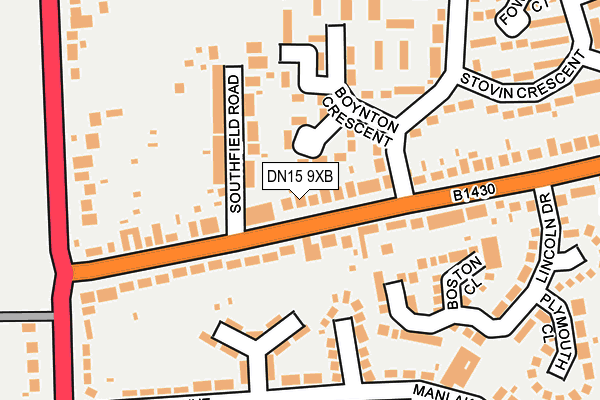 DN15 9XB map - OS OpenMap – Local (Ordnance Survey)