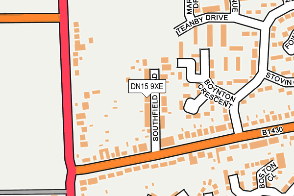 DN15 9XE map - OS OpenMap – Local (Ordnance Survey)