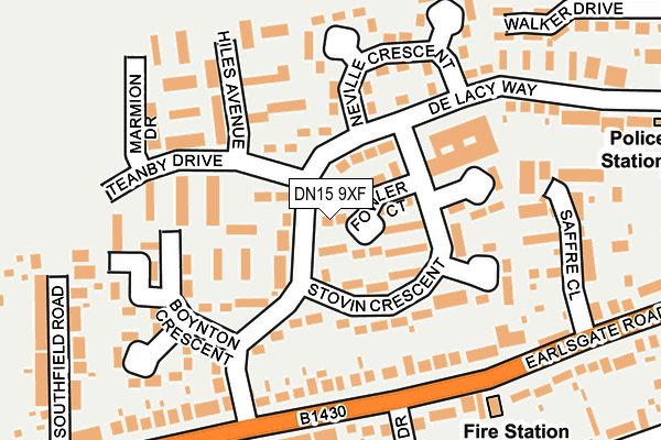 DN15 9XF map - OS OpenMap – Local (Ordnance Survey)