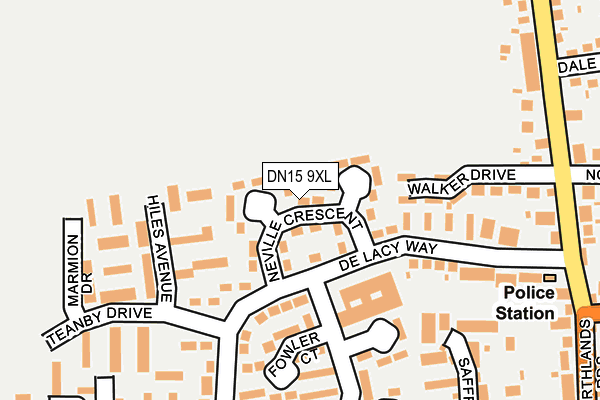 DN15 9XL map - OS OpenMap – Local (Ordnance Survey)
