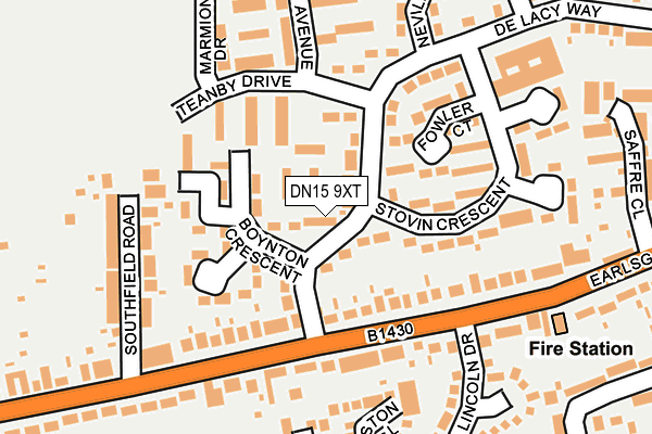 DN15 9XT map - OS OpenMap – Local (Ordnance Survey)