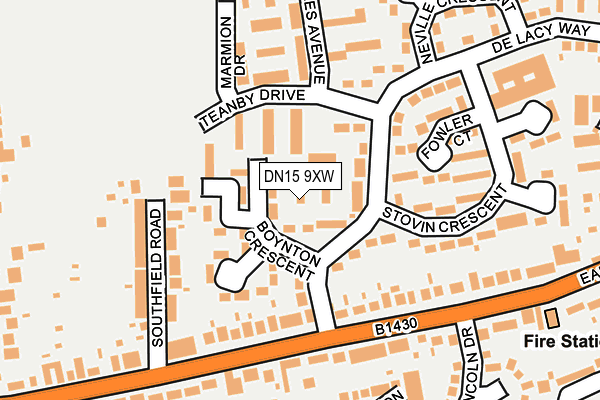 DN15 9XW map - OS OpenMap – Local (Ordnance Survey)