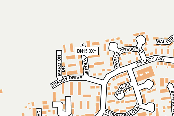 DN15 9XY map - OS OpenMap – Local (Ordnance Survey)