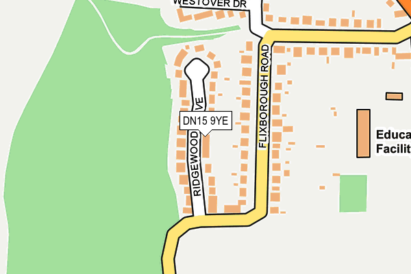 DN15 9YE map - OS OpenMap – Local (Ordnance Survey)