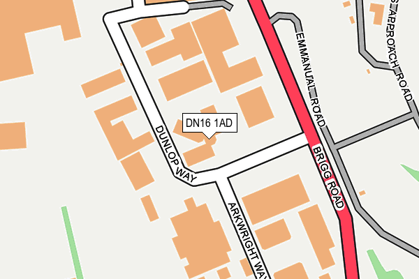DN16 1AD map - OS OpenMap – Local (Ordnance Survey)